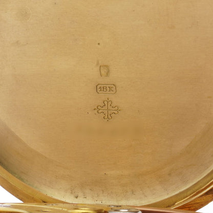 Antique Patek Philippe Chronometro Gondolo 18ct Yellow Gold Open Face Pocket Watch. Made in Switzerland, Circa 1900s