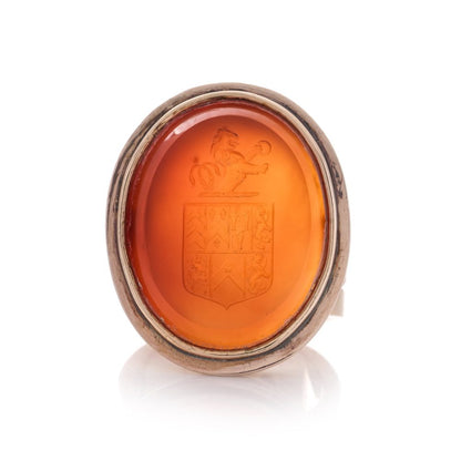 Victorian carnelian intaglio signet ring.