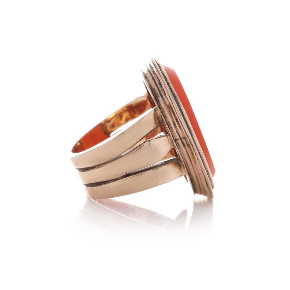 Victorian carnelian intaglio signet ring.