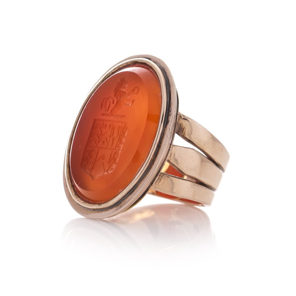Victorian carnelian intaglio signet ring.