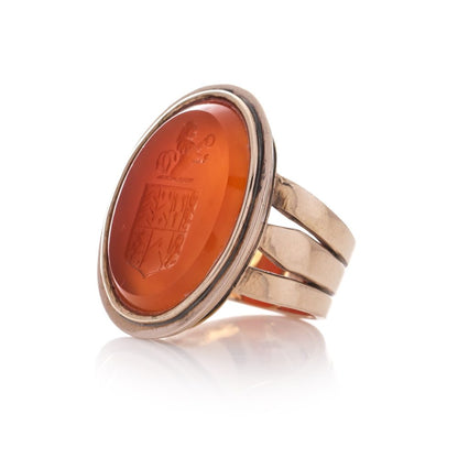 Victorian carnelian intaglio signet ring.
