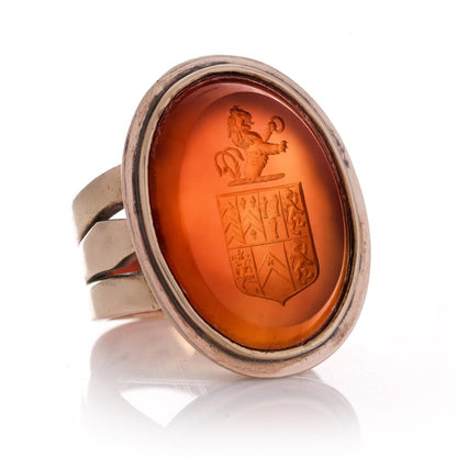 Victorian carnelian intaglio signet ring.