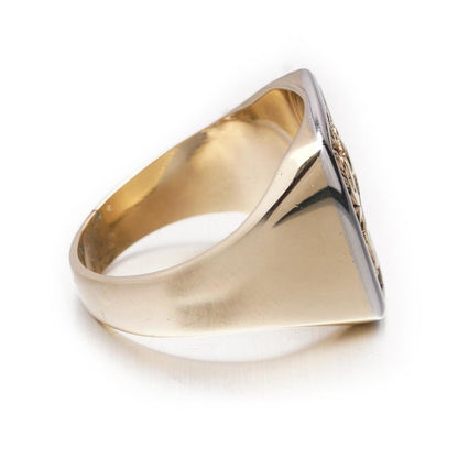 Vintage Coat of Arms Gold Signet Ring Circa 1990's.