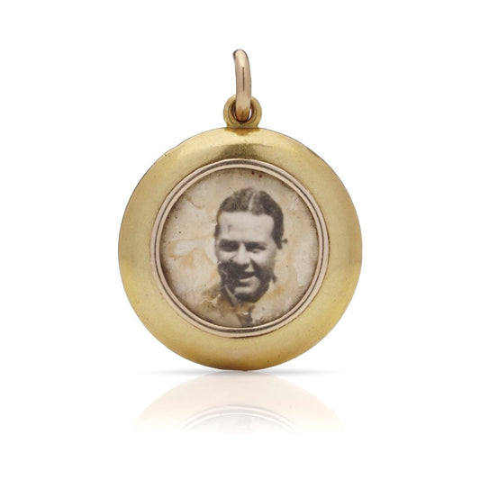 Victorian Antique Gold Locket Pendant with Blue Enamel and Old Mine Cut Diamonds