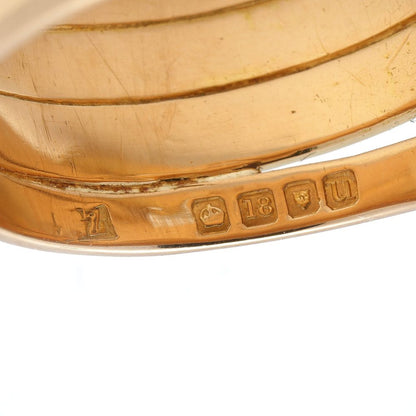 Vintage Double Head Coiled Snake Ring with Diamonds