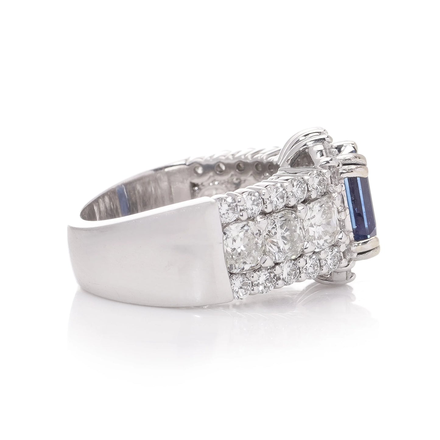 2.81ct Sapphire and Diamond Cluster Engagement Ring