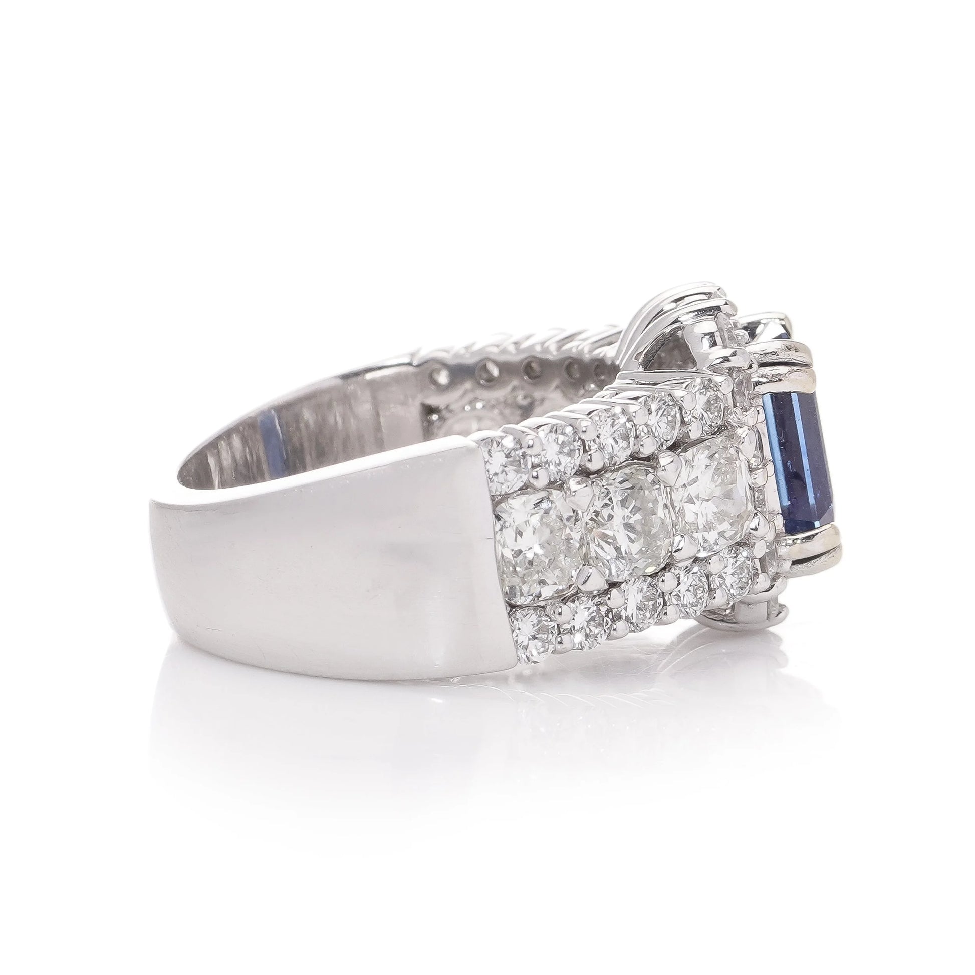 2.81ct Sapphire and Diamond Cluster Engagement Ring