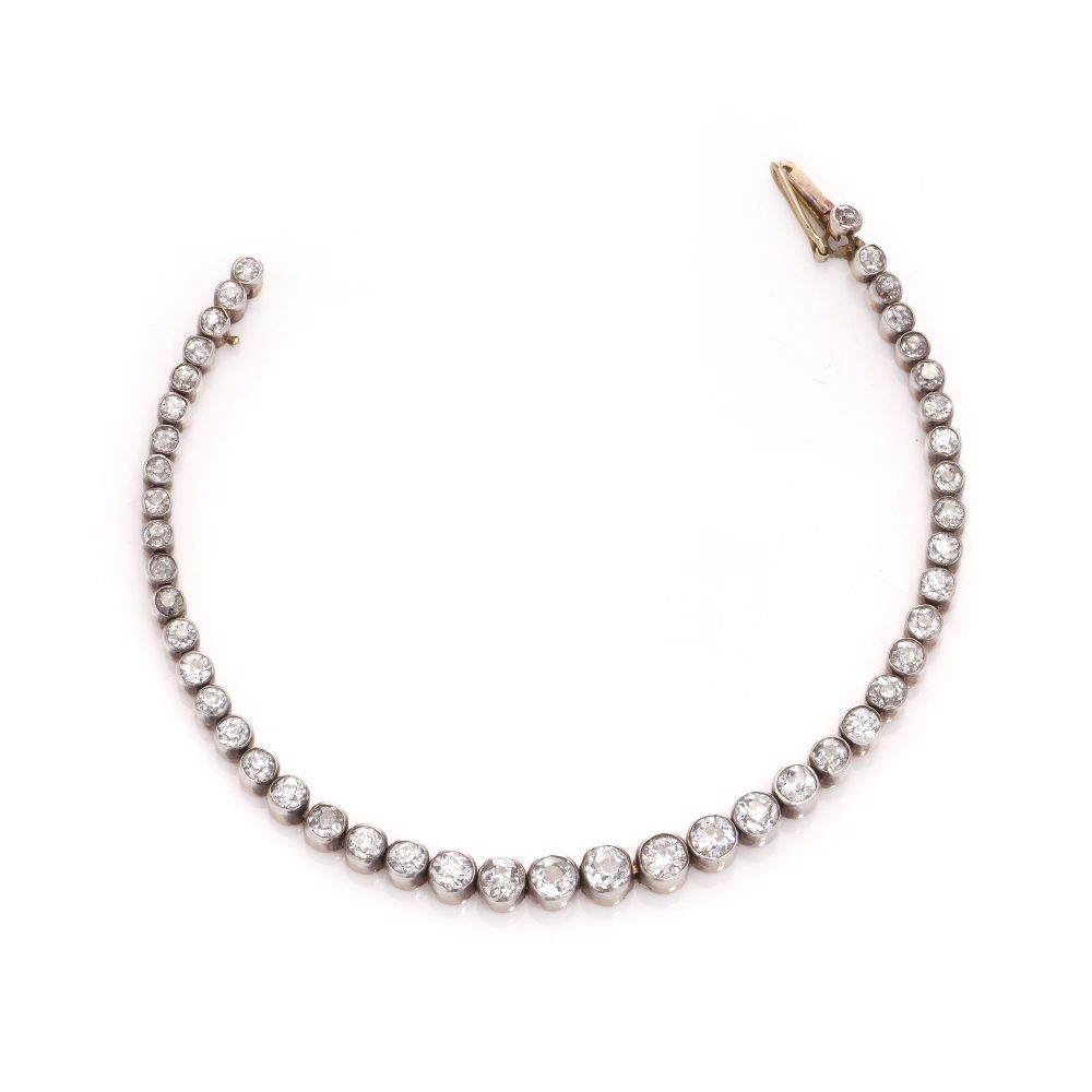 Victorian diamond bracelet set in rose gold and silver