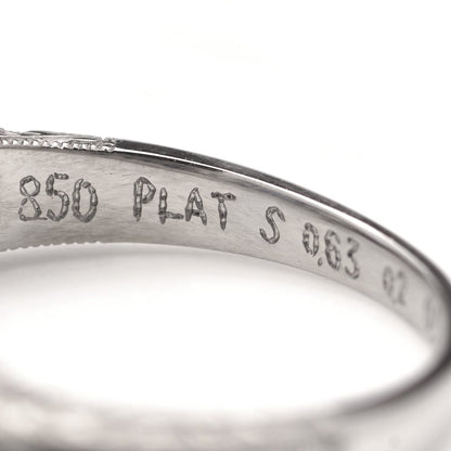 0.63ct Emerald Cut Sapphire and Diamond Three Stone Trilogy Ring in Platinum