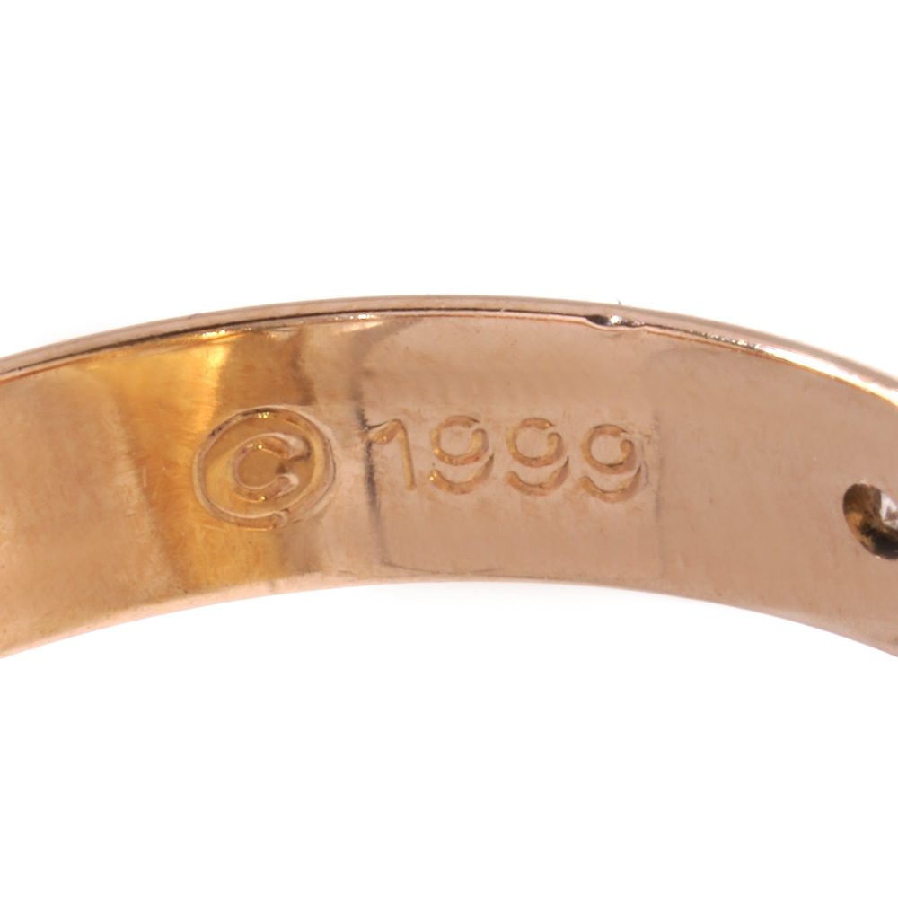 Cartier gold and diamond trinity ring.