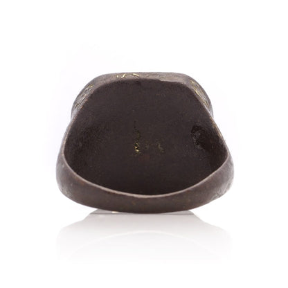 18th Century Signet Ring In Copper With 15 Carat Yellow Gold Inlay