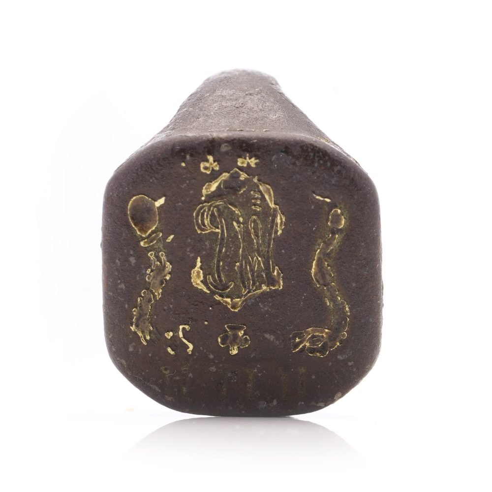 18th Century Signet Ring In Copper With 15 Carat Yellow Gold Inlay