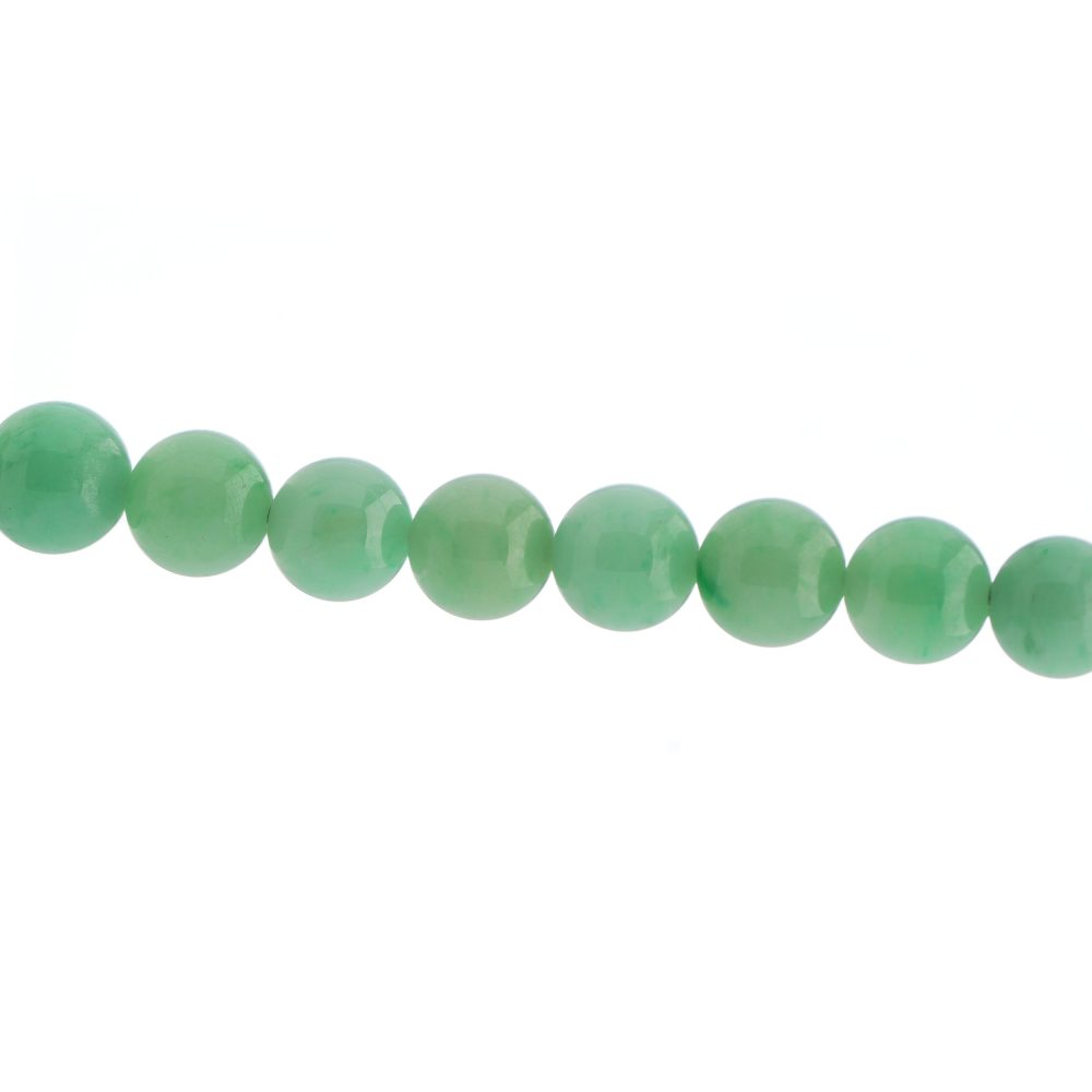 Antique Natural Jadeite Jade Graduated Bead Necklace with Platinum Clasp, Circa 1920s