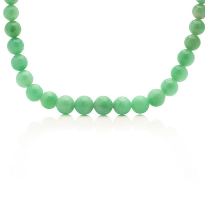 Antique Natural Jadeite Jade Graduated Bead Necklace with Platinum Clasp, Circa 1920s
