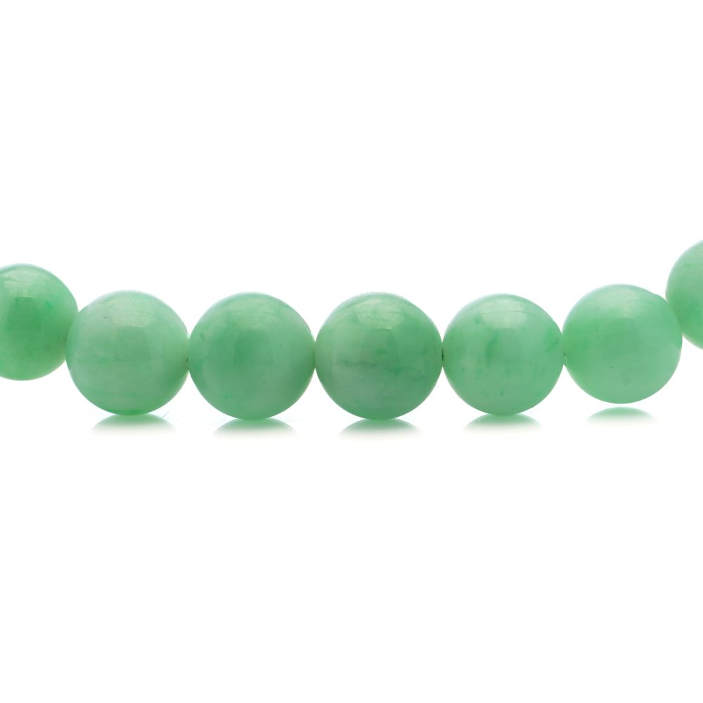 Antique Natural Jadeite Jade Graduated Bead Necklace with Platinum Clasp, Circa 1920s