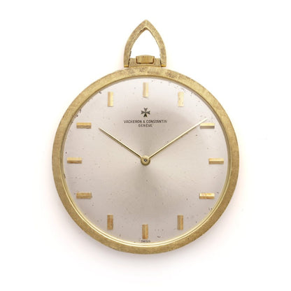 Vintage Vacheron Constantin 18ct Yellow Gold Open Face Extra Thin Dress Pocket Watch with brushed gold finish. Made in Switzerland, Circa 1960s
