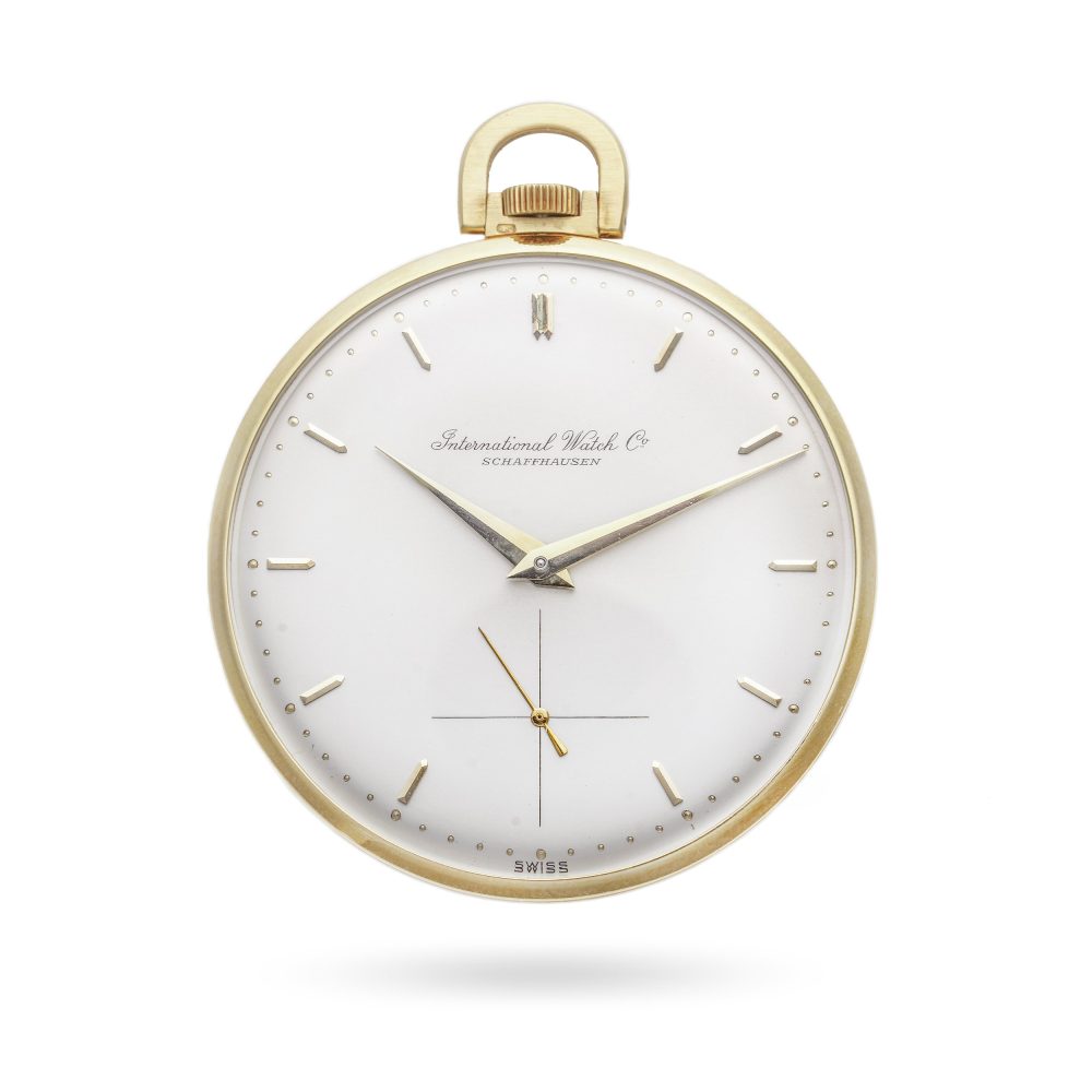 Vintage International Watch Company IWC 18ct Yellow Gold Open Face Extra Slim Dress Pocket Watch