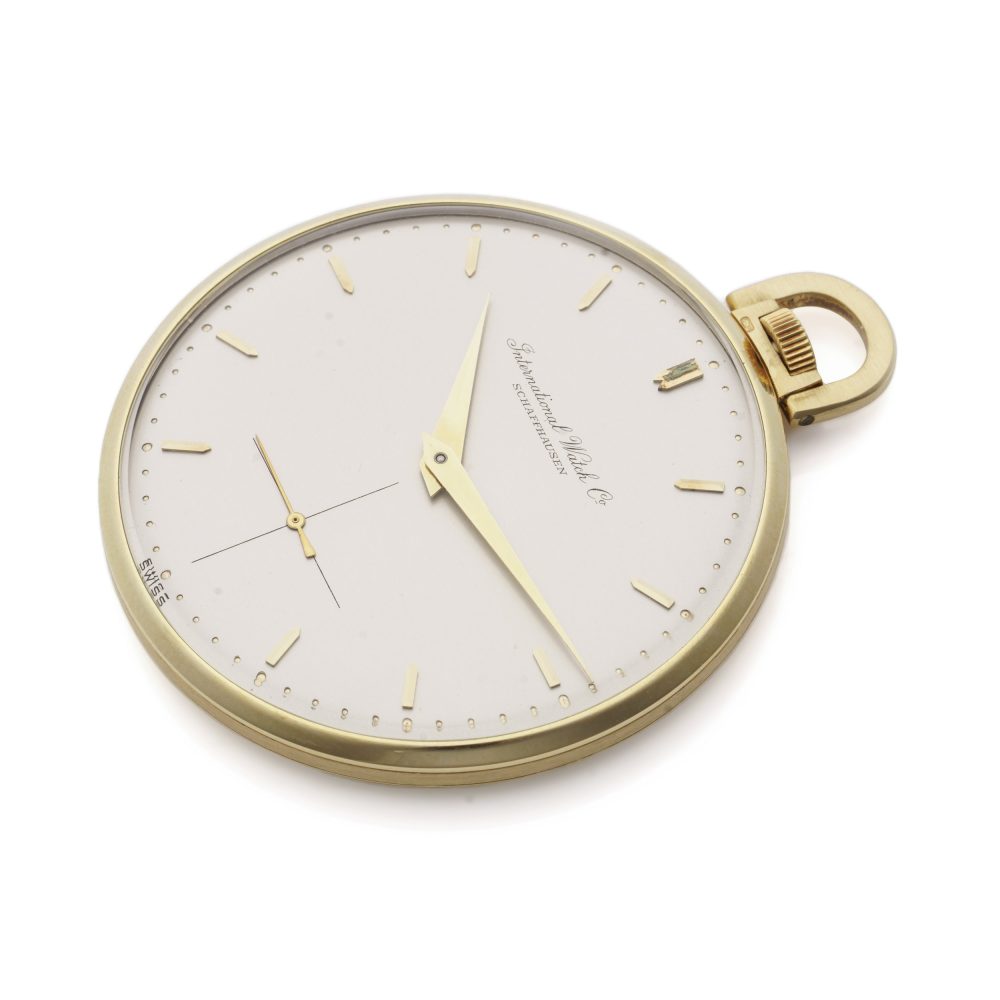 Vintage International Watch Company IWC 18ct Yellow Gold Open Face Extra Slim Dress Pocket Watch