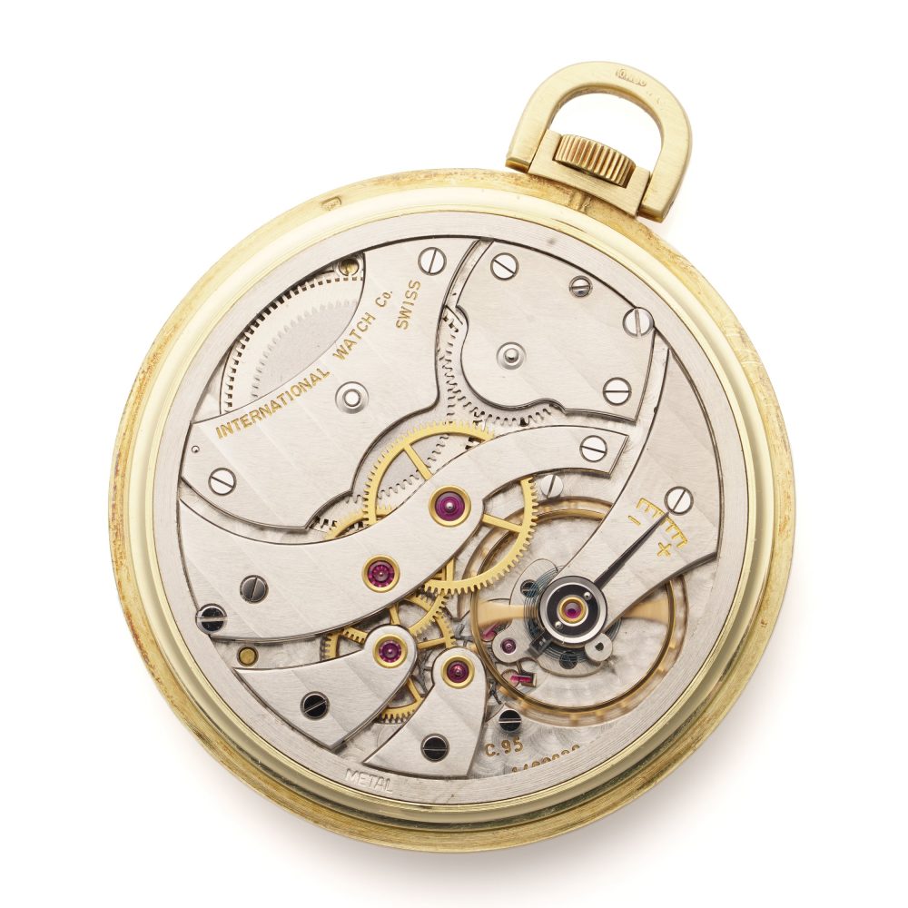 Vintage International Watch Company IWC 18ct Yellow Gold Open Face Extra Slim Dress Pocket Watch