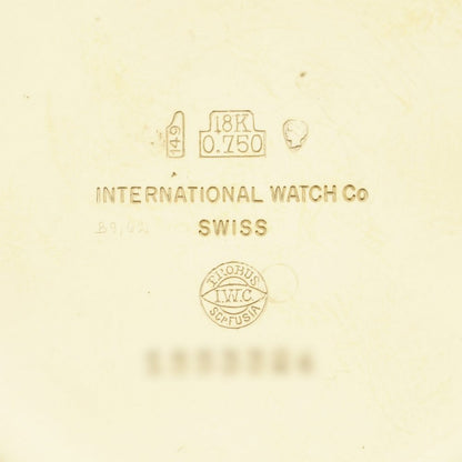 Vintage International Watch Company IWC 18ct Yellow Gold Open Face Extra Slim Dress Pocket Watch. Made in Switzerland, Circa 1960's