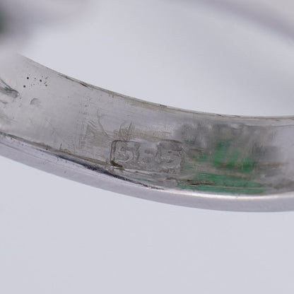 Vintage 23ct Natural Jadeite Jade and Diamond Cluster Ring, cabochon certified natural jade surrounded brilliant and baguette-cut diamonds in 14ct white gold. Circa 1970s