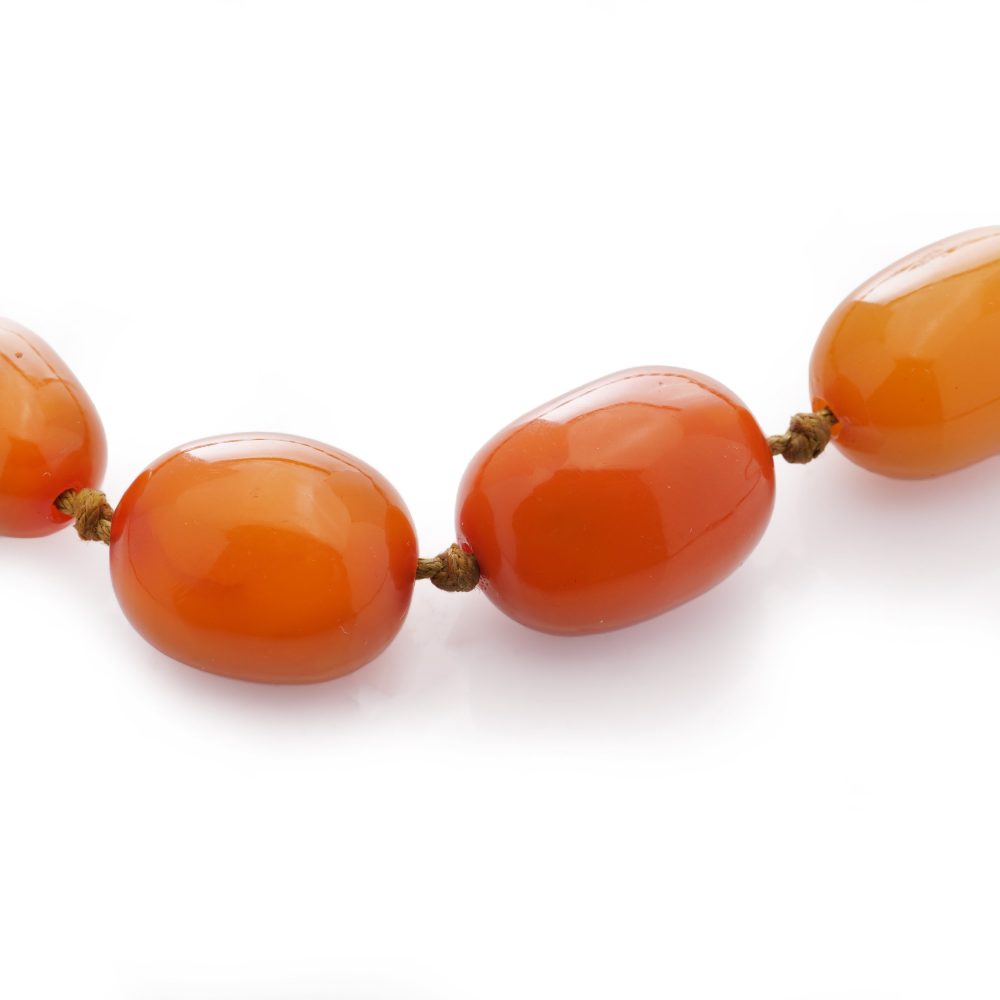 Baltic amber bead necklace.