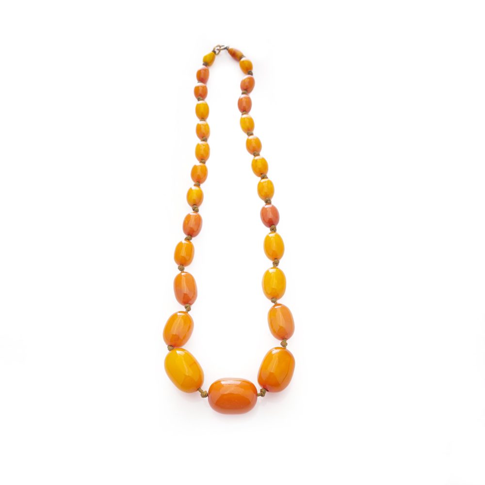 Baltic amber bead necklace.