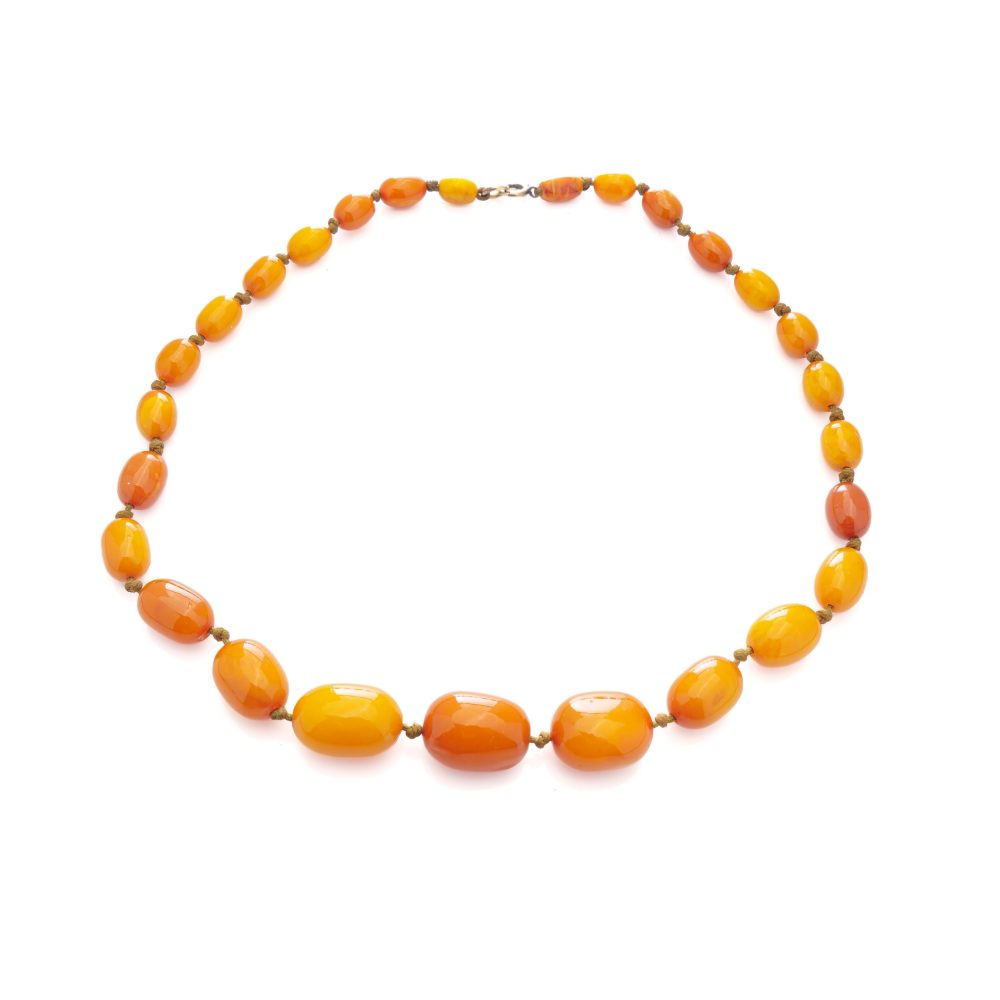 Baltic amber bead necklace.