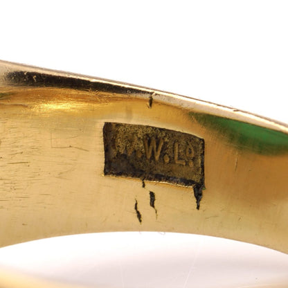 Vintage emerald dome ring set in gold.