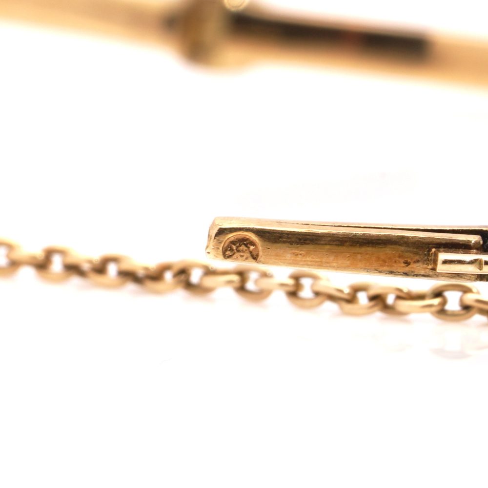 Victorian gold and silver sapphire cluster bangle with natural pearl.