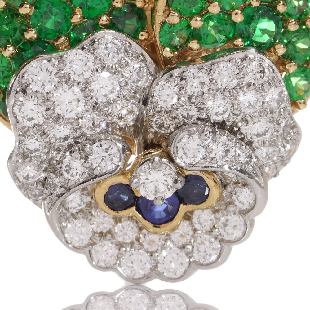 Tiffany & Co. Pansy Brooch With Diamonds, Sapphires And Tsavorite Garnets