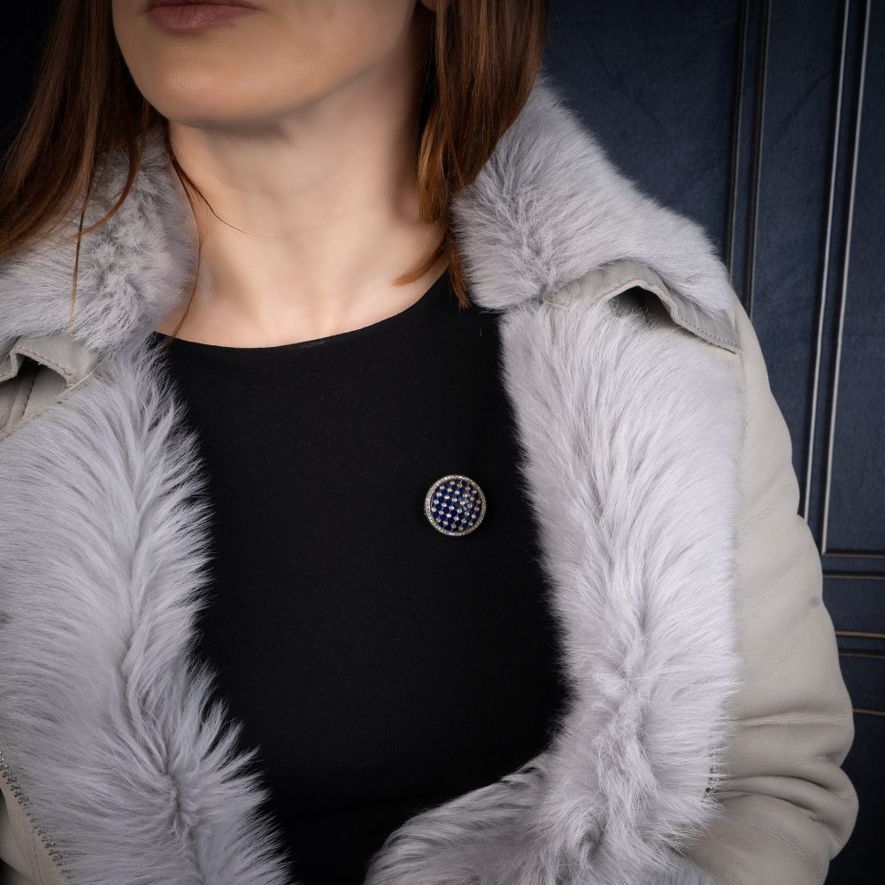 Victorian Diamond And Enamel Brooch In 18 Carat Gold And Silver