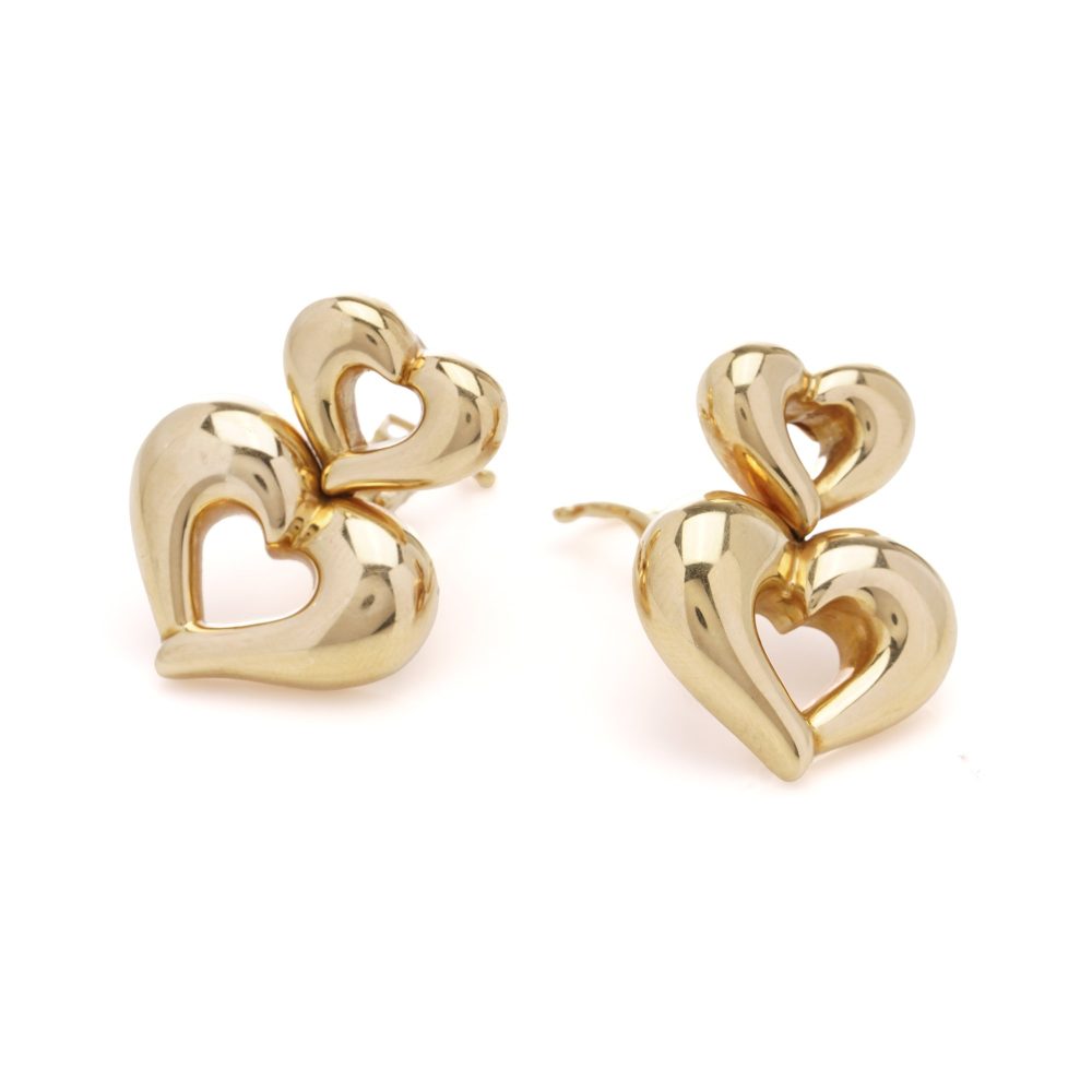 Van Cleef & Arpels 18 Carat Yellow Gold Heart Clip-On Earrings