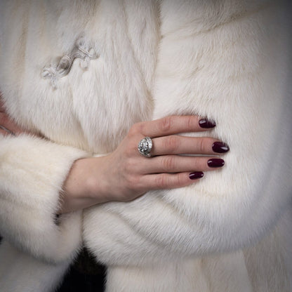 Vintage Van Cleef Arpels Platinum Ring With 4.2 Carats Of Diamonds