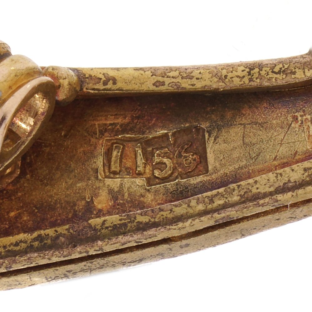 Russian gold brooch with ruby and diamonds.