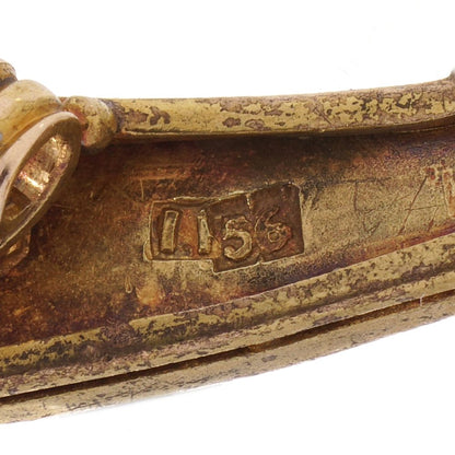 Russian gold brooch with ruby and diamonds.