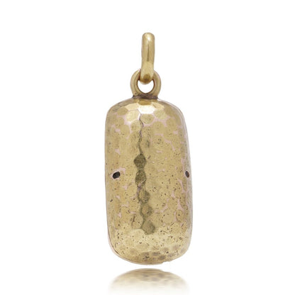 Russian gold pendant with diamonds and dog miniature in rock crystal.