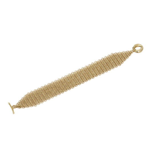 Tiffany & Co. gold multi-strand mesh bracelet.