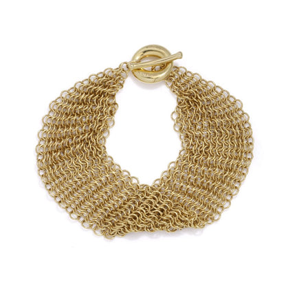 Tiffany & Co. gold multi-strand mesh bracelet.