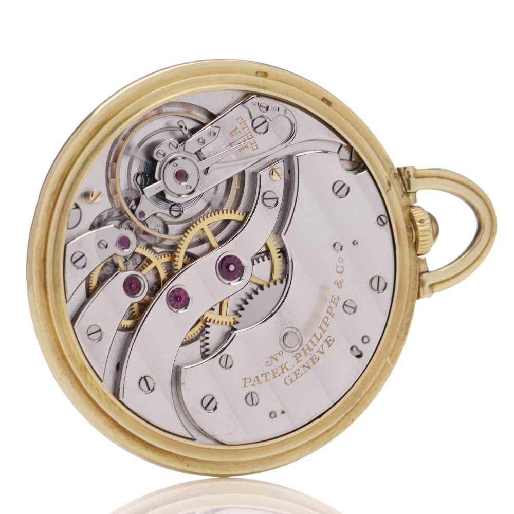 Art Deco Patek Philippe 18ct Yellow Gold Open Face Pocket Watch