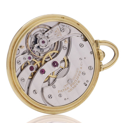 Art Deco Patek Philippe 18ct Yellow Gold Open Face Pocket Watch