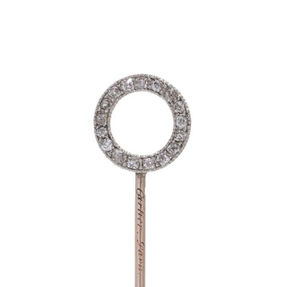 Cartier Art Deco gold and platinum ruby and diamond pin brooch.