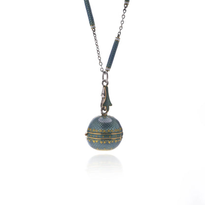 Art Deco Platinum And Enamel Pendant Watch Necklace