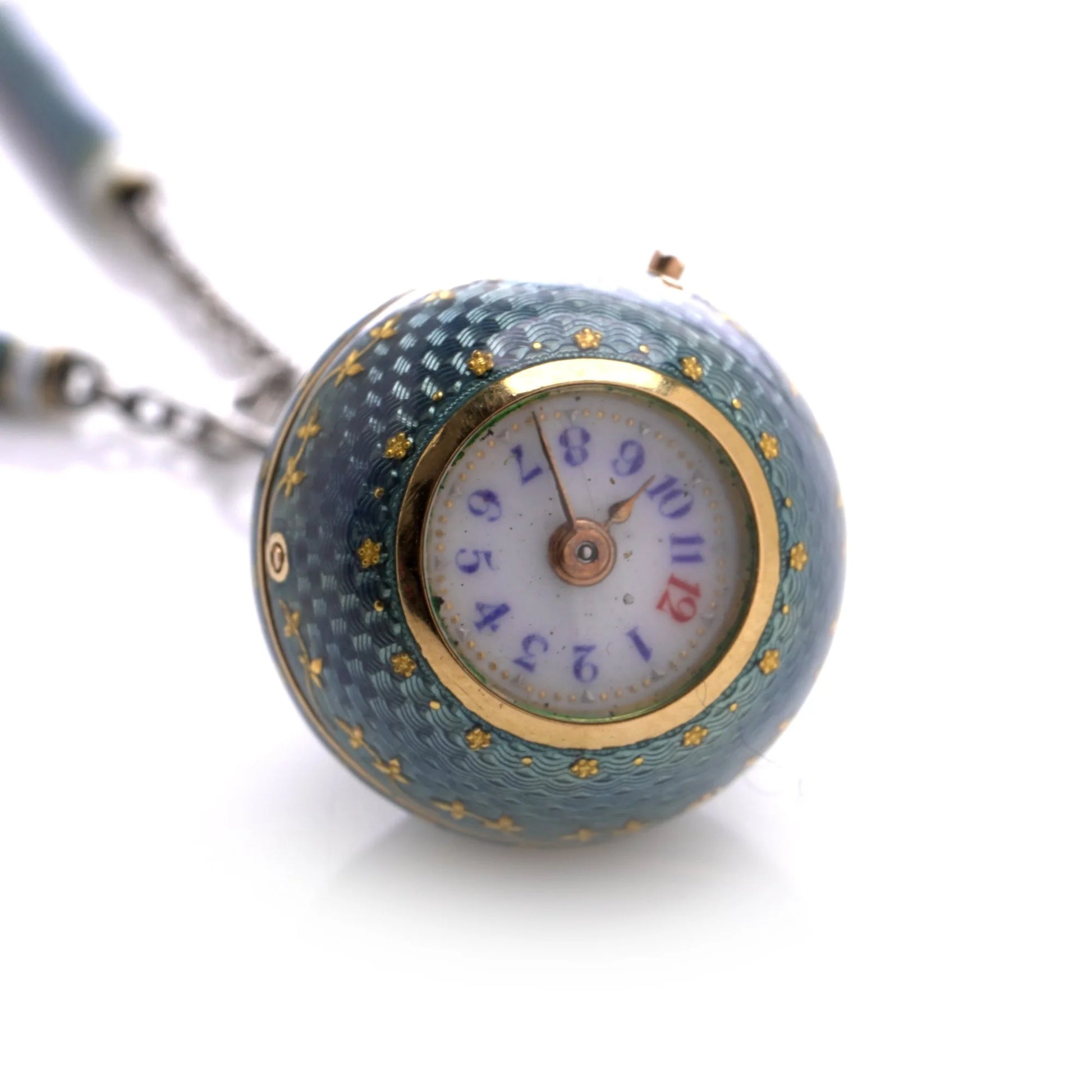 Art Deco Platinum And Enamel Pendant Watch Necklace