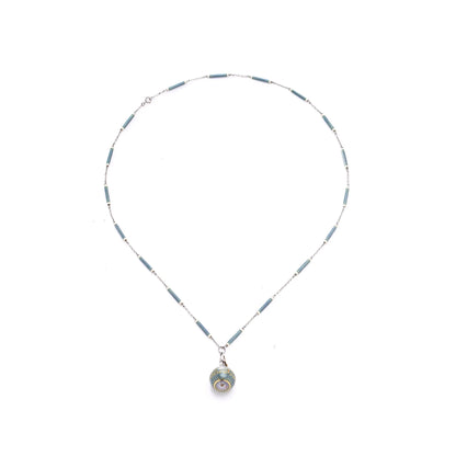 Art Deco Platinum And Enamel Pendant Watch Necklace