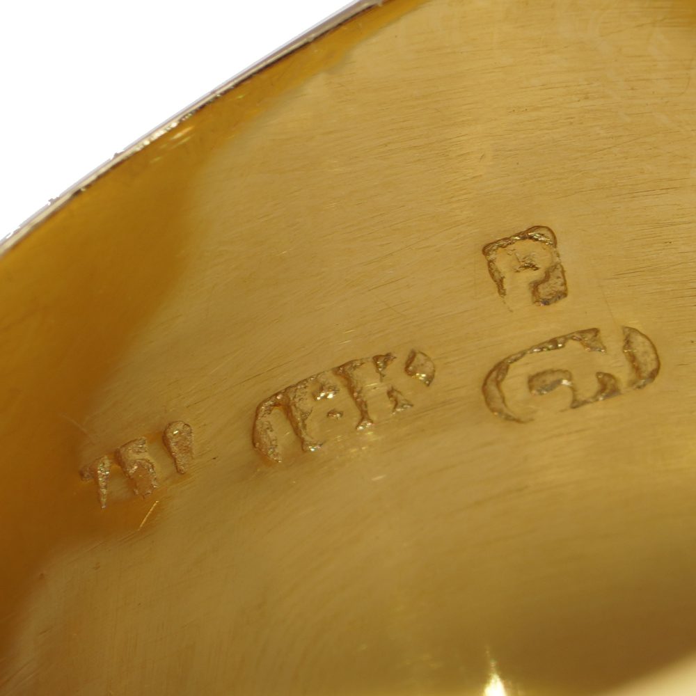 Vintage Chinese square jade and gold men's ring