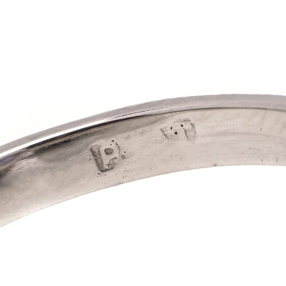 Platinum sapphire and diamond ring.