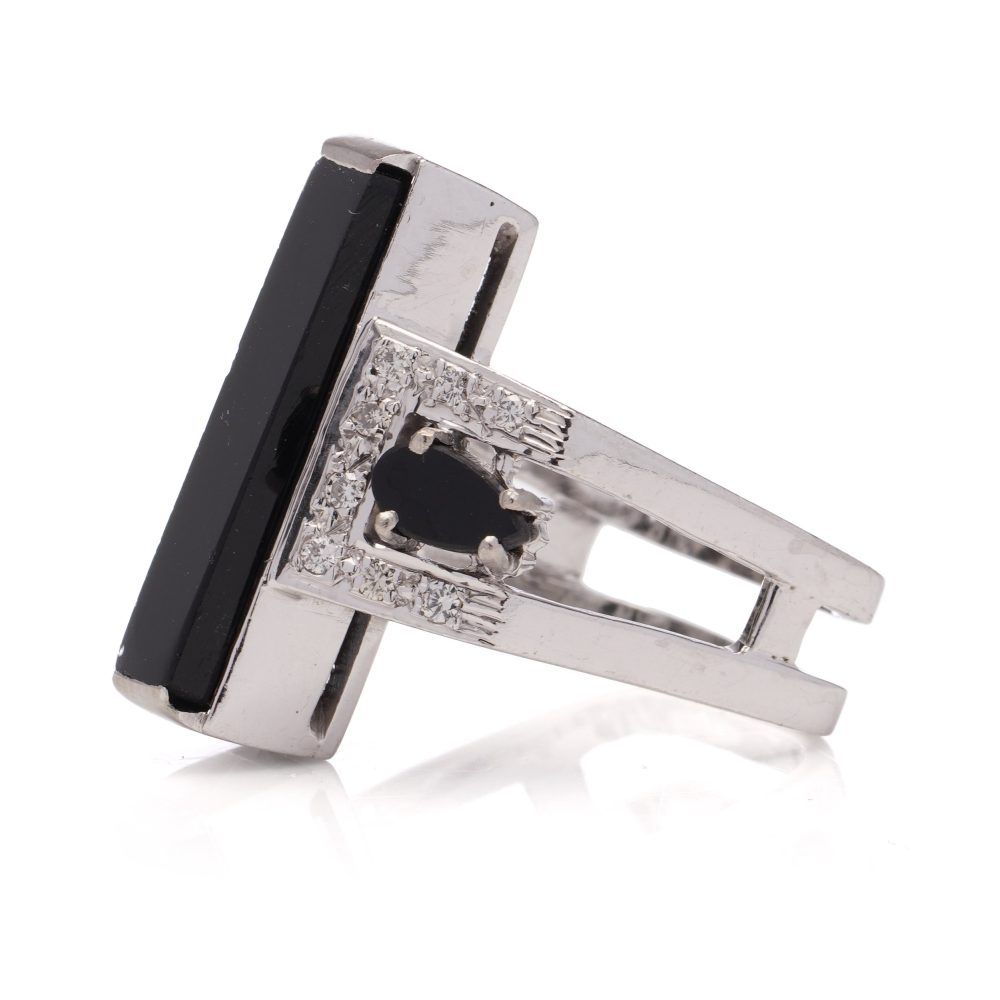Vintage Onyx and Diamond Ring by Alan Martin Gard