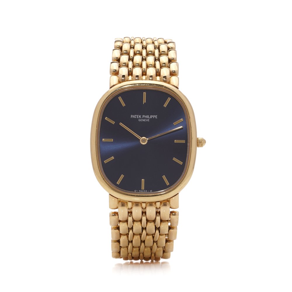 Patek Philippe Ellipse gold watch.