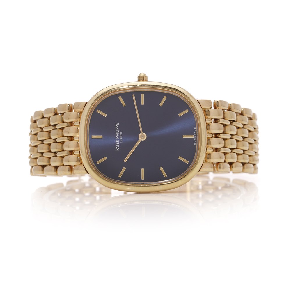 Patek Philippe Ellipse gold watch.